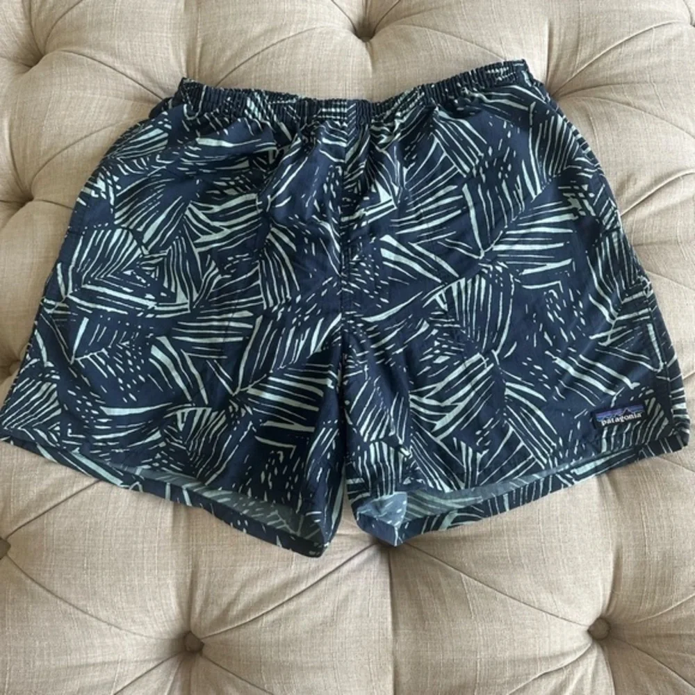 Patagonia Navy and Mint Patterned Shorts